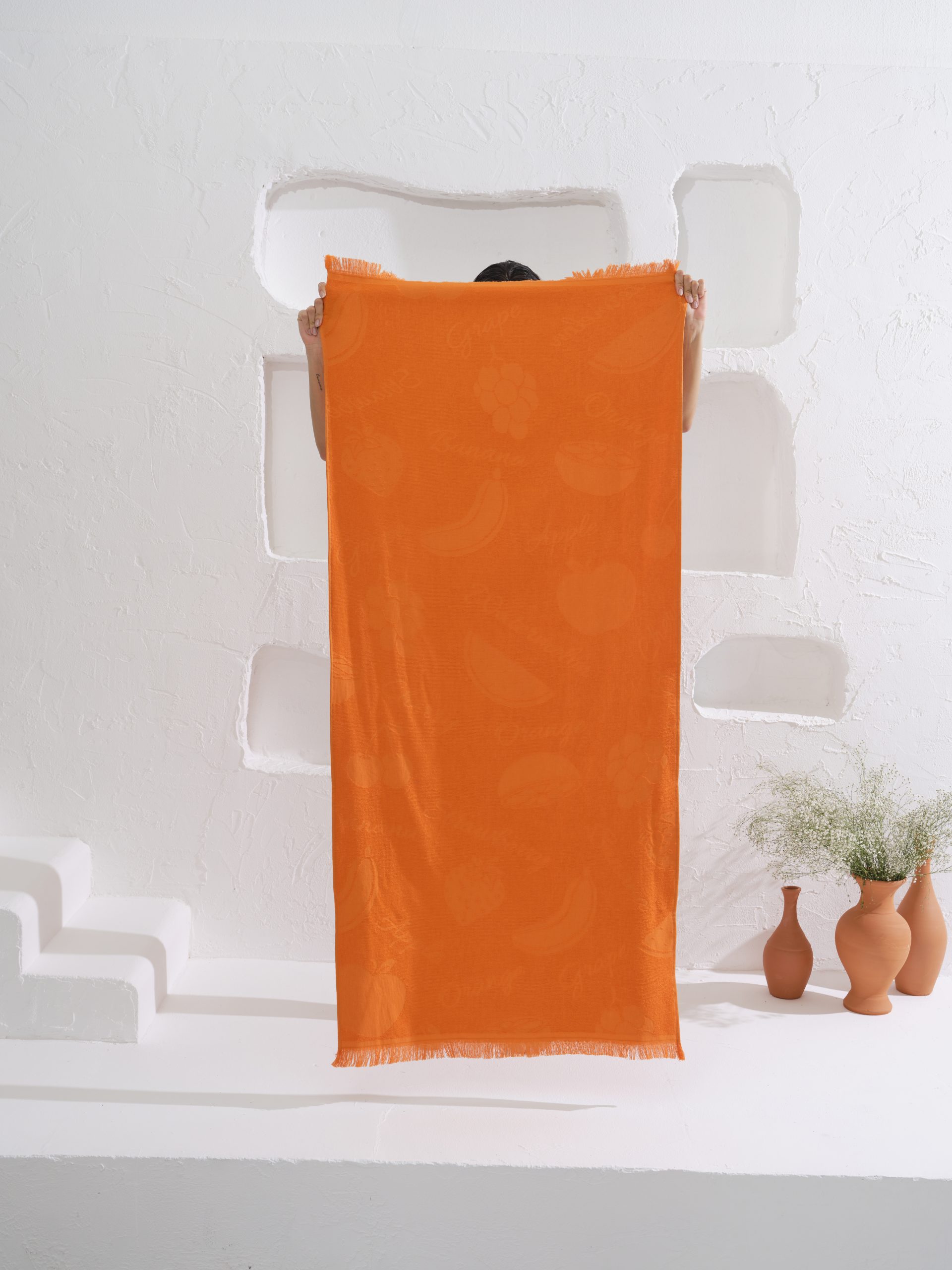 HOMELOVER Dekoracyjny ręcznik plażowy - BERRY ORANGE